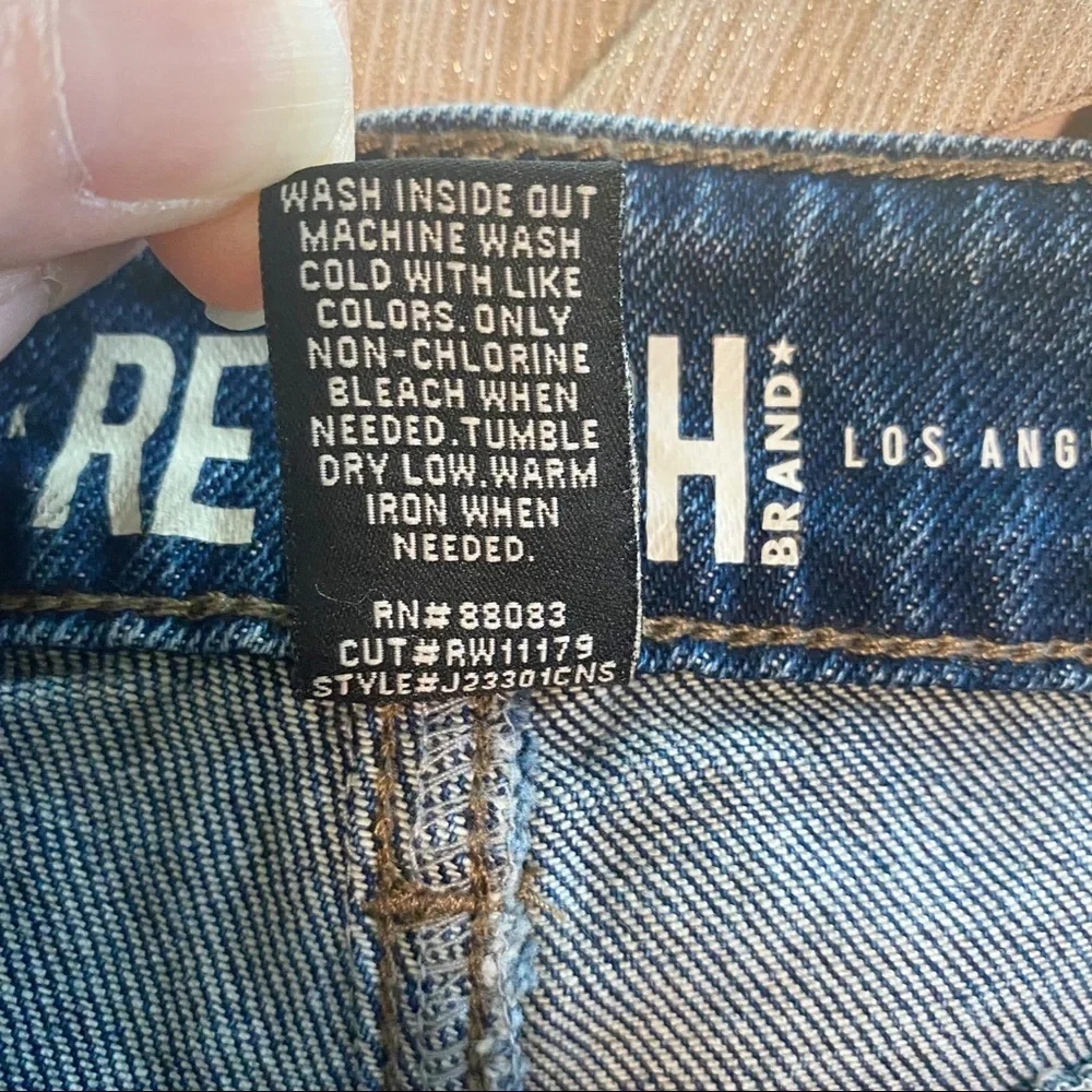 REWASH Super Hi-Rise Mom Jeans 29 Raw Step Hem Distressed - Picture 13 of 14